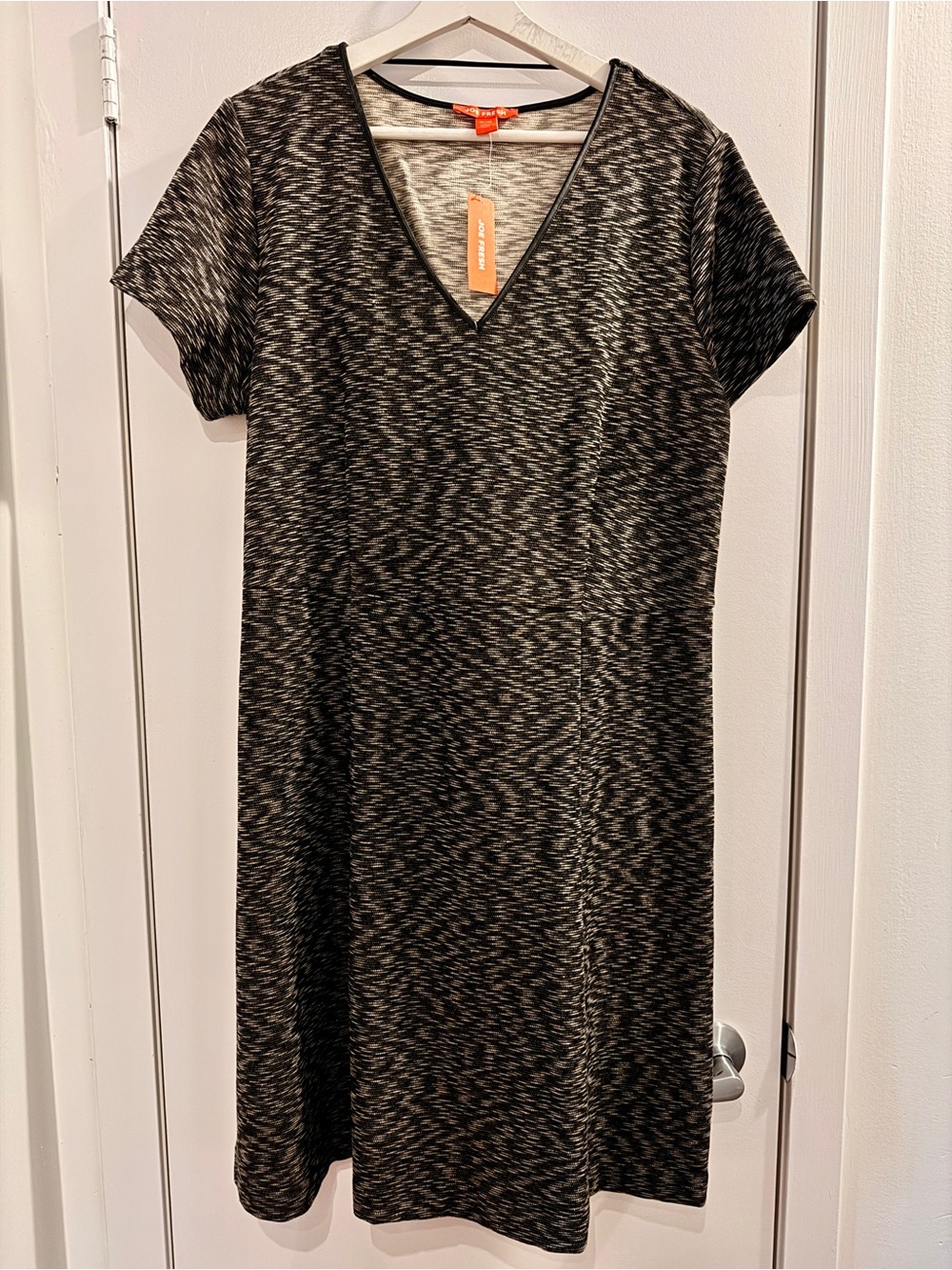 JOE FRESH Short sleeve knee length dress with faux leather detail US XL NWT